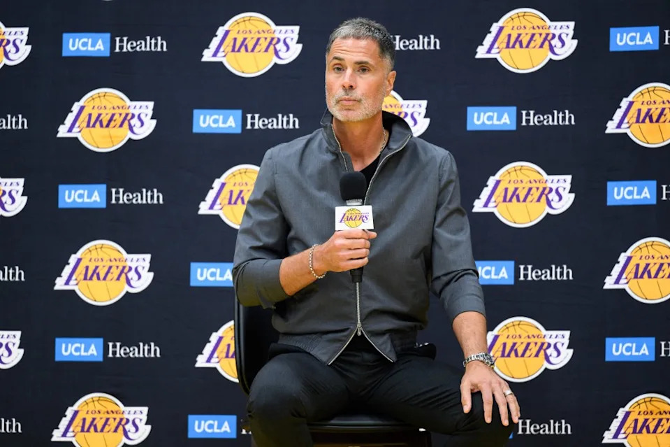 Lakers general manager Rob Pelinka is building around Luka Doncic. IMAGN IMAGES via Reuters Connect