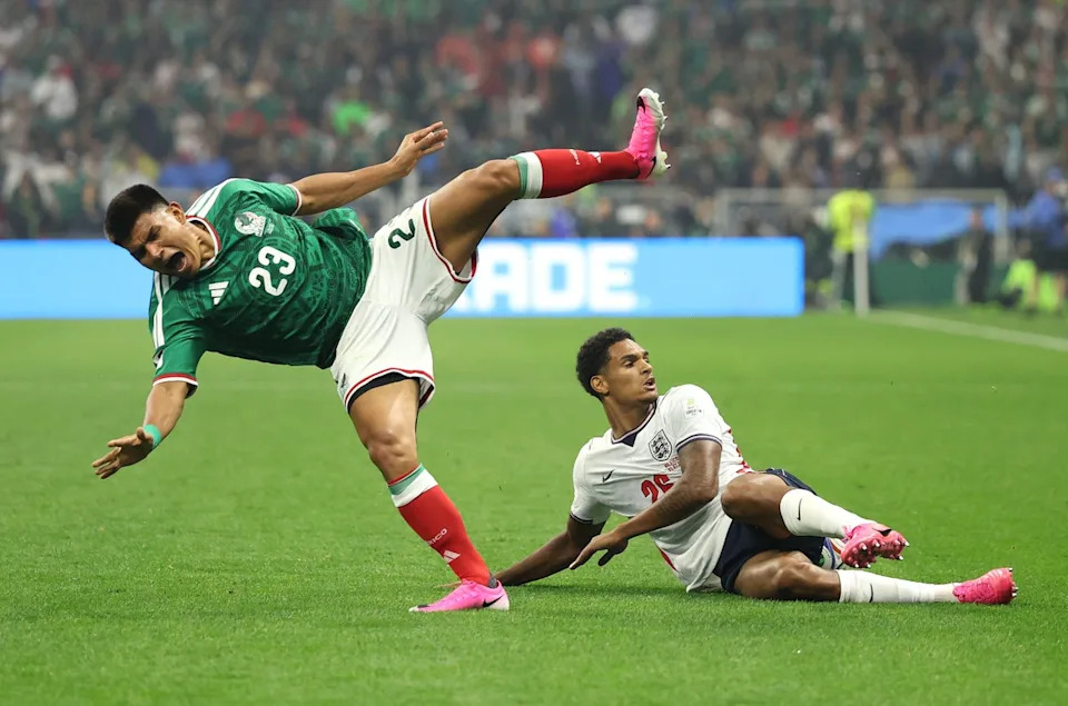 Jarell Quansah was shown a straight red against Mexico (Getty)
