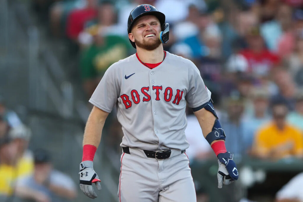 Red Sox IF Curtis Mead leaves post-trade start early after being hit by pitch in win over Athletics