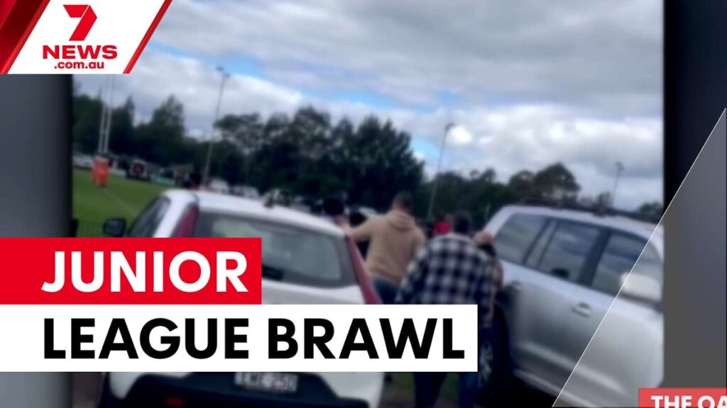 Elderly man hospitalised after junior rugby league brawl | 7NEWS