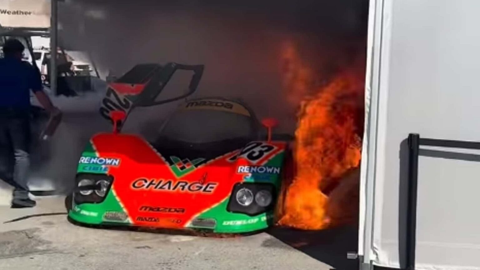 Mazda 767B Fire At Laguna Seca Shocks Monterey Car Week