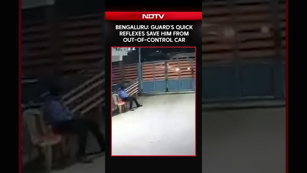 Bengaluru: Guard’s Quick Reflexes Save Him From Out-of-Control Car