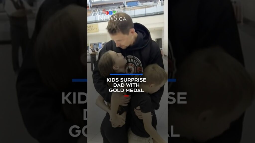 Kids knit gold medal for their dad