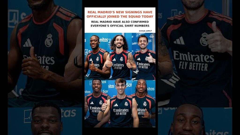 Real Madrid New Signings Get Their Shirt Numbers #realmadrid #cucurella #konate #laliga #shorts #rm