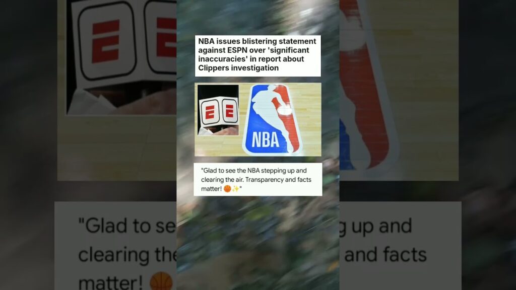 NBA issues blistering statement against ESPN over ‘significant inaccuracies’ #sports #news