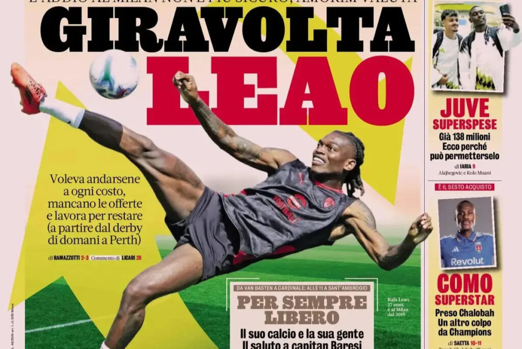 Today’s Papers: Milan mourns Baresi, Leão U-turn and Inter close on Romero