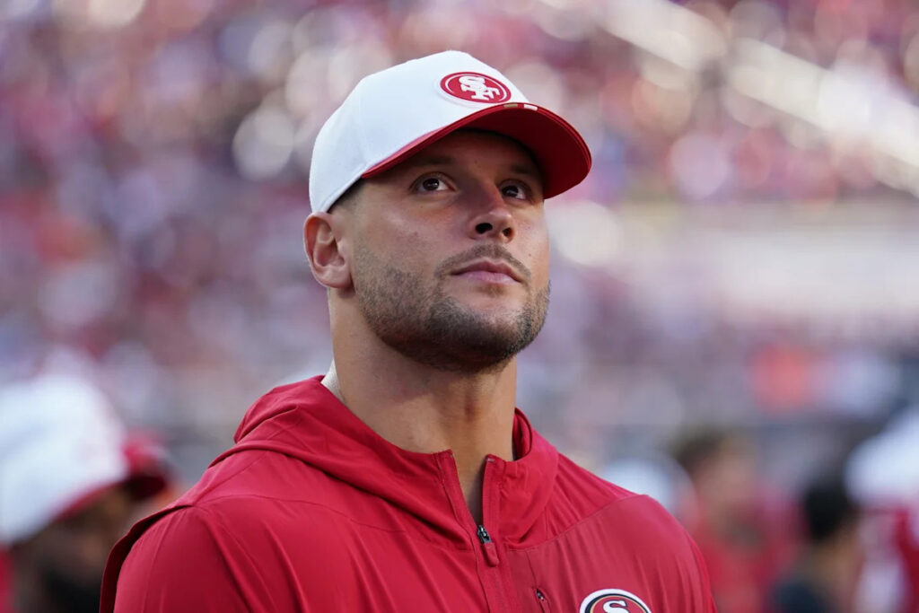 49ers All-Pro Nick Bosa dealing with tendinitis in surgically repaired right knee; Christian McCaffrey misses another practice