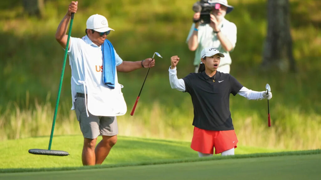 Maggie Ma, 14, holes dramatic bunker shot to keep bid for U.S. Women’s Amateur history alive