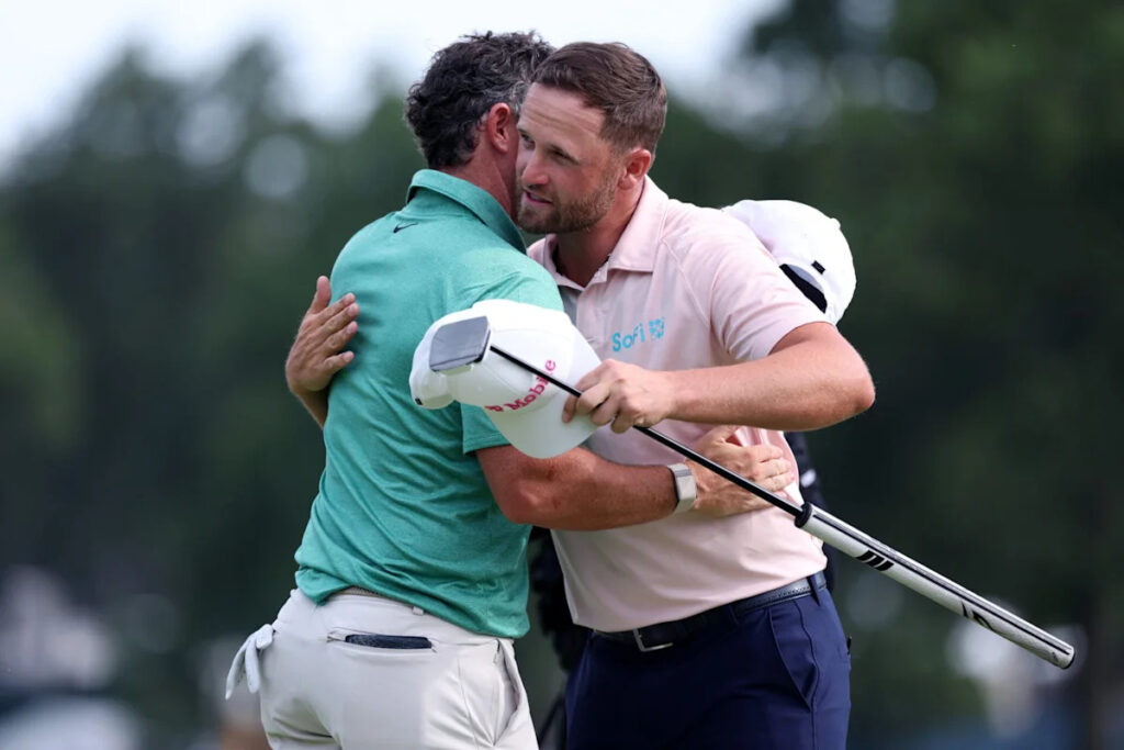 What Rory McIlroy said to Wyndham Clark immediately after he holed the winning putt on the 18th green What Rory McIlroy said to Wyndham Clark immediately after he holed the winning putt on the 18th green