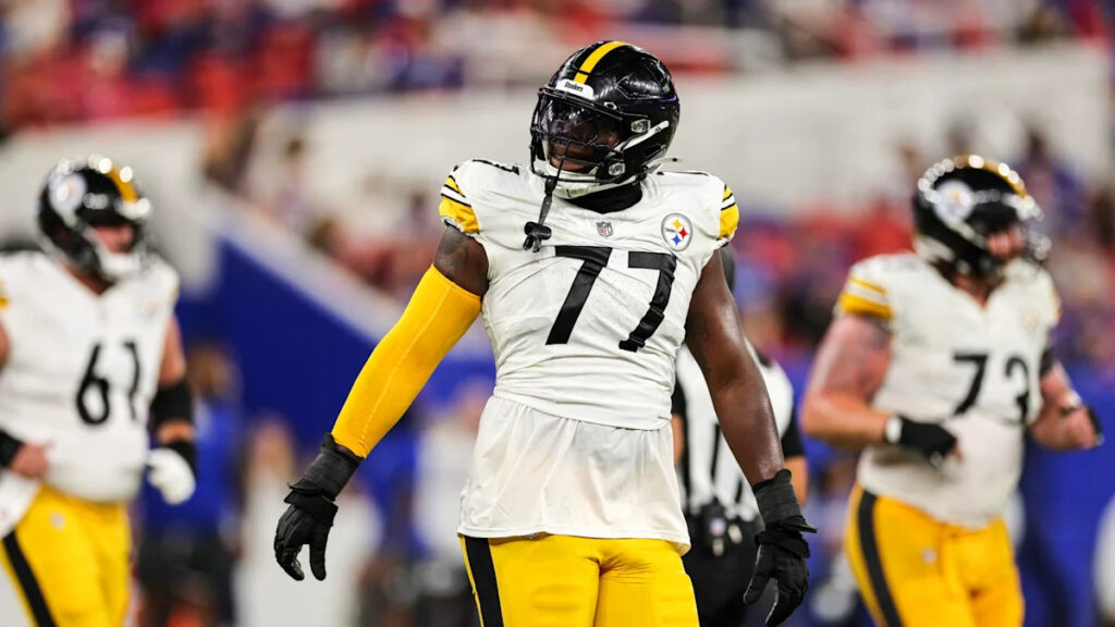 Broderick Jones will compete for the Cowboys’ right tackle job