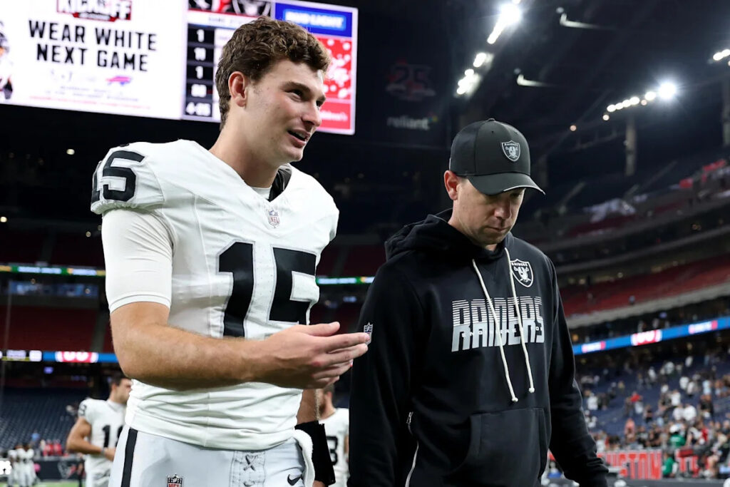 Klint Kubiak shares thoughts on Fernando Mendoza’s performance against Houston Texans Klint Kubiak shares thoughts on Fernando Mendoza’s performance against Houston Texans