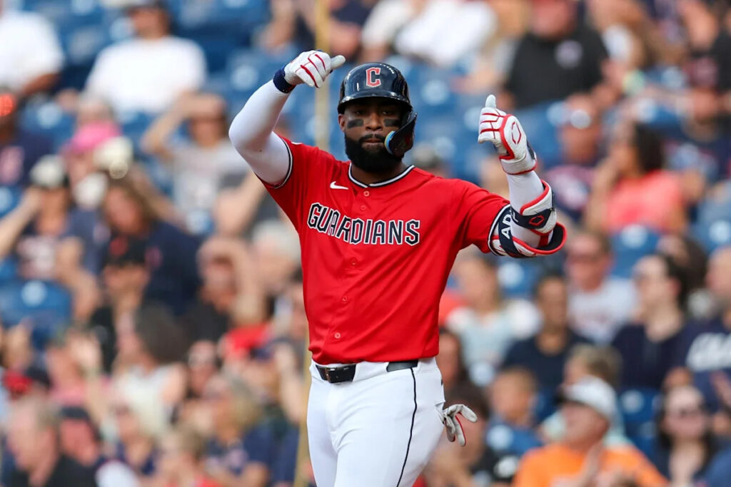 Jo Adell’s six-RBI night carries Guardians to 8-1 win over Giants Jo Adell’s six-RBI night carries Guardians to 8-1 win over Giants