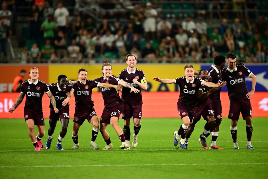 Hearts mock Celtic collapse after dramatic Conference League play-off victory