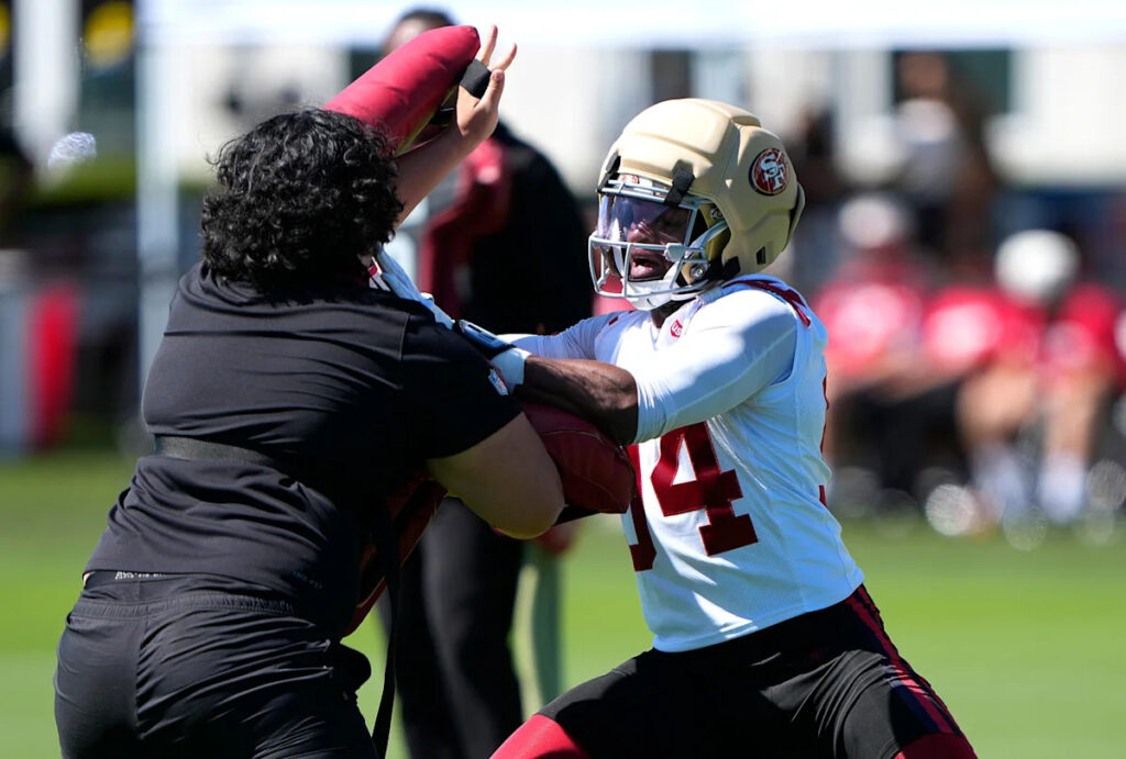 49ers rookie Romello Height embraces Trent Williams, McKivitz matchups