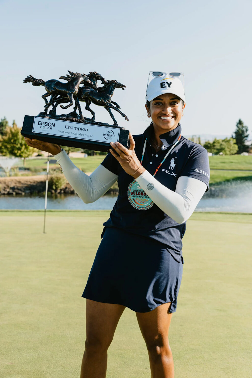 Former Stanford star Megha Ganne wins first Epson Tour title in playoff