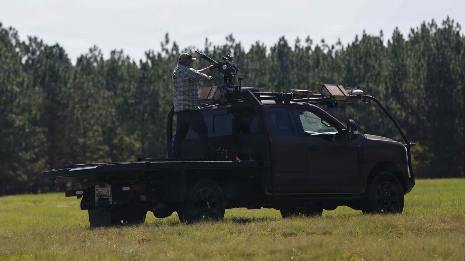 US Army Autonomous Ford F-250 Tests Drone-Killing Turret