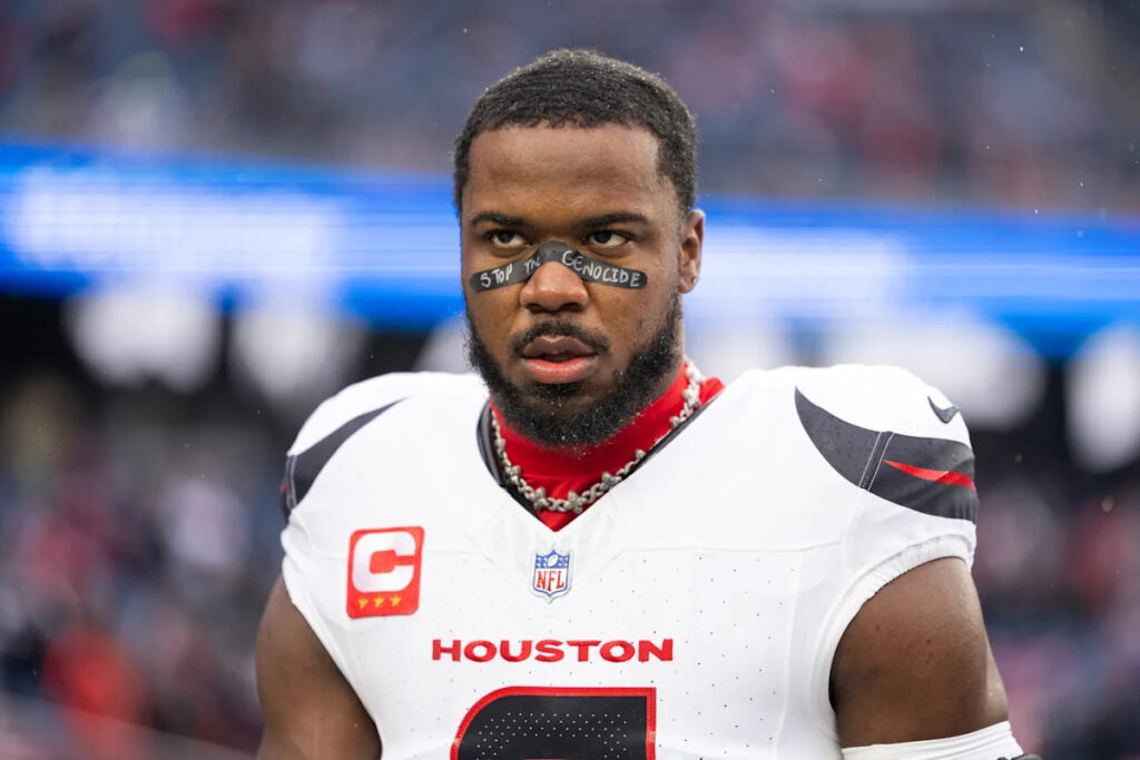 Texans LB Azeez Al-Shaair fined for writing ‘Hind Rajab’ on eye black in loss to Bills to honor killed Palestinian girl