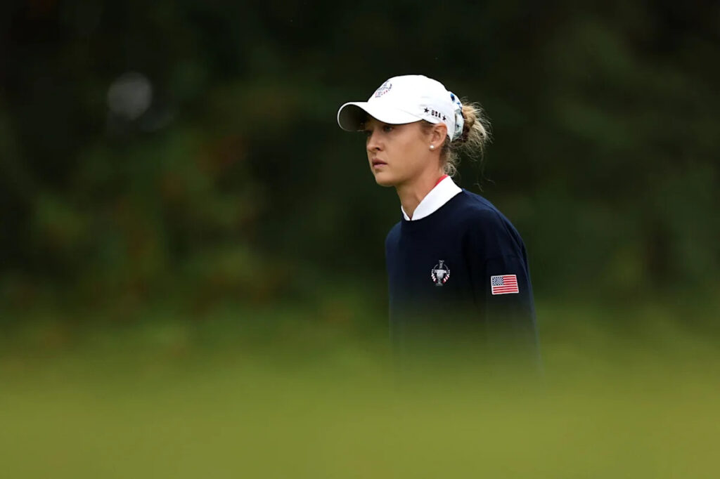 Nelly Korda ‘marched’ towards a rules official at the Solheim Cup to ask when European player would get a penalty