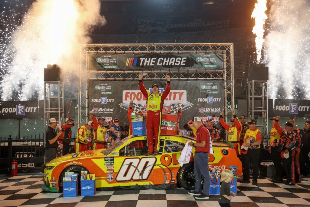 Sheldon Creed charges from 10th to win chaotic Bristol race in overtime as tempers flare Sheldon Creed charges from 10th to win chaotic Bristol race in overtime as tempers flare