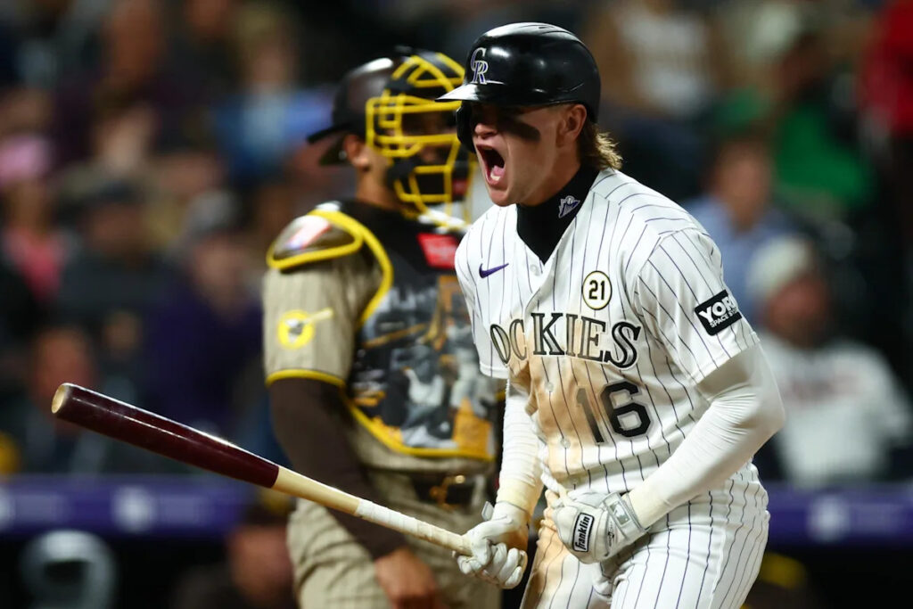Cole Carrigg and the Rally Squirrel lead the Rockies to a 9-3 win over the Padres