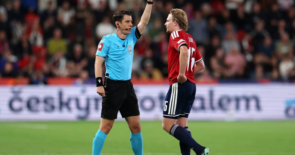 Why was Pavel Sulc sent off for the Czech Republic against England? Why was Pavel Sulc sent off for the Czech Republic against England?