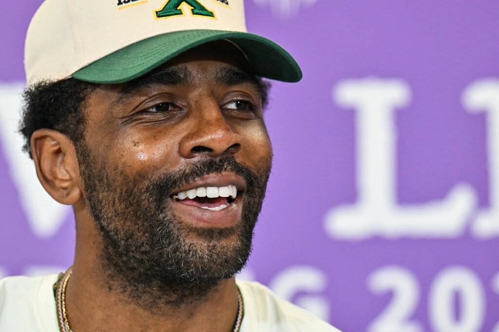 Kyrie Irving offers to to pay Azeez Al-Shaair’s fine for unauthorized message on eye black