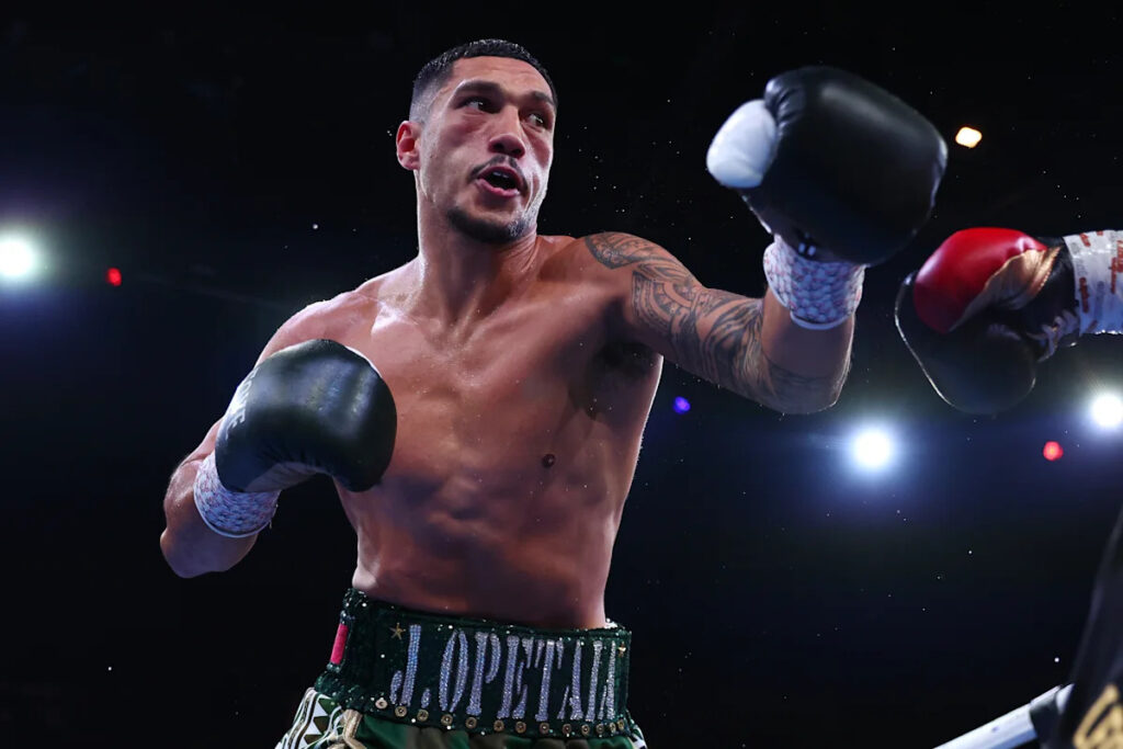 Jai Opetaia destroys Noel Mikaelian, goes face-to-face with David Benavidez on Garcia-Benn undercard